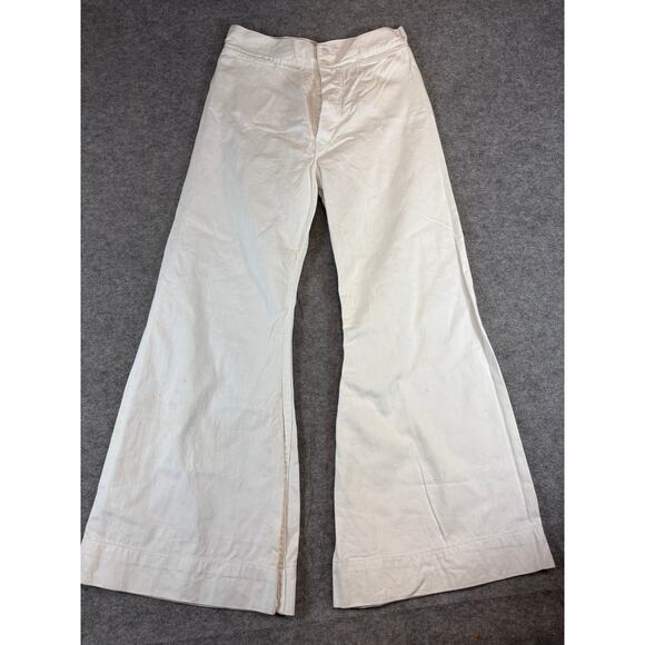 VINTAGE 70s Spuds Tailors Pants Womens Size 29 White Flared Leg High Rise Bratz - Picture 1 of 9
